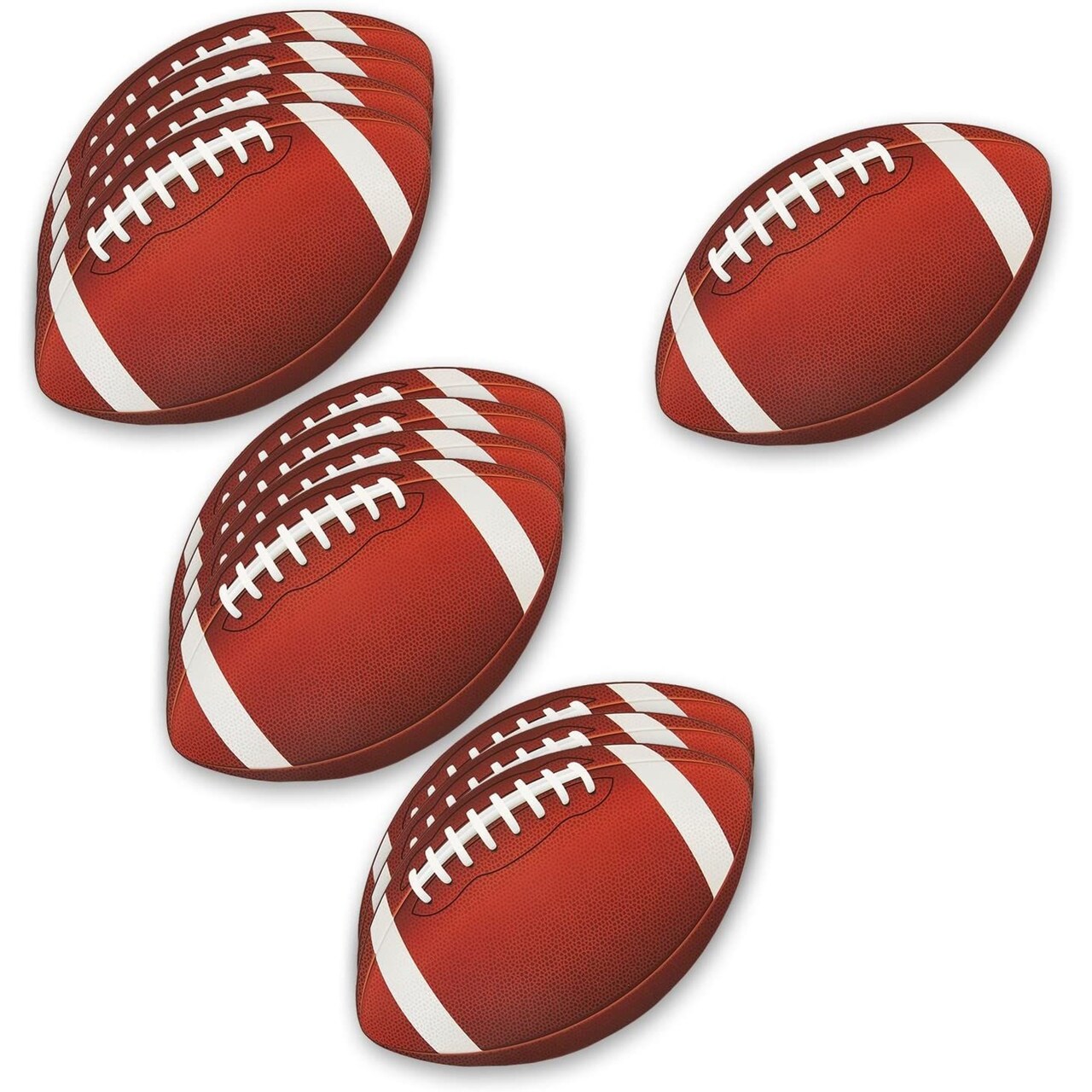 12-Pack Football Cutouts - Football Cutouts for Sports Themed Celebrations, Football Party Decorations, Tailgate Party Supplies, 13 X 8 inches